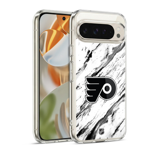NHL Philadelphia Flyers Marble Soft Gel Case for Google Pixel 9 / Pixel 9 Pro