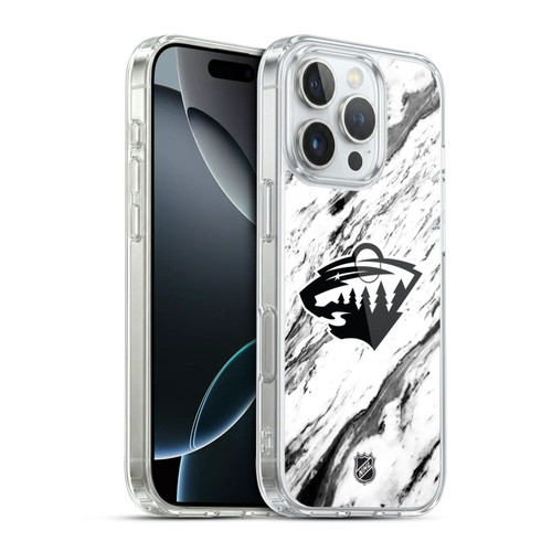 NHL Minnesota Wild Marble Soft Gel Case for Apple iPhone 16 Pro