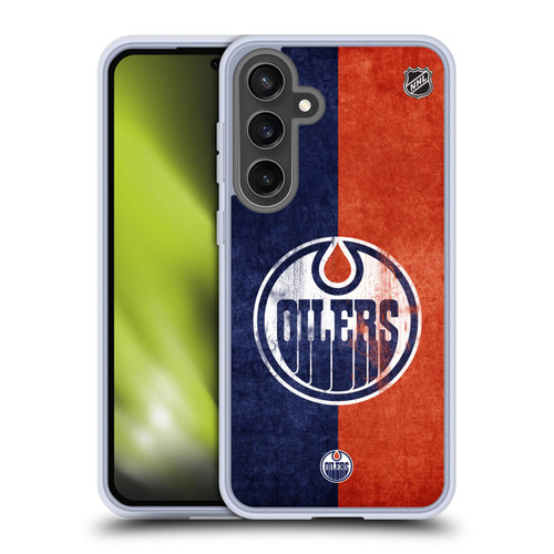 NHL Edmonton Oilers Half Distressed Soft Gel Case for Samsung Galaxy S24 FE