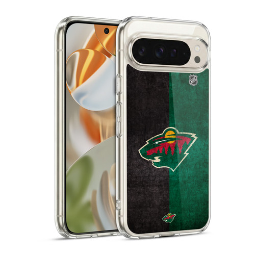 NHL Minnesota Wild Half Distressed Soft Gel Case for Google Pixel 9 / Pixel 9 Pro