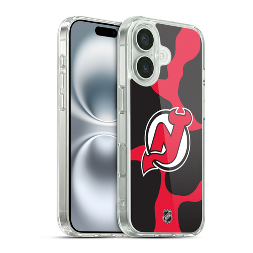 NHL New Jersey Devils Cow Pattern Soft Gel Case for Apple iPhone 16