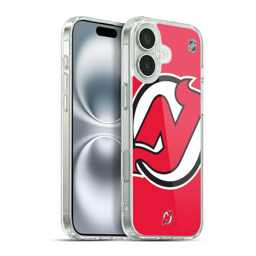 NHL New Jersey Devils Oversized Soft Gel Case for Apple iPhone 16 Plus