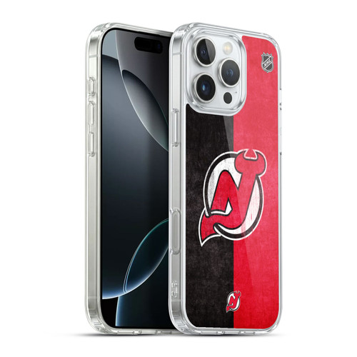 NHL New Jersey Devils Half Distressed Soft Gel Case for Apple iPhone 16 Pro Max