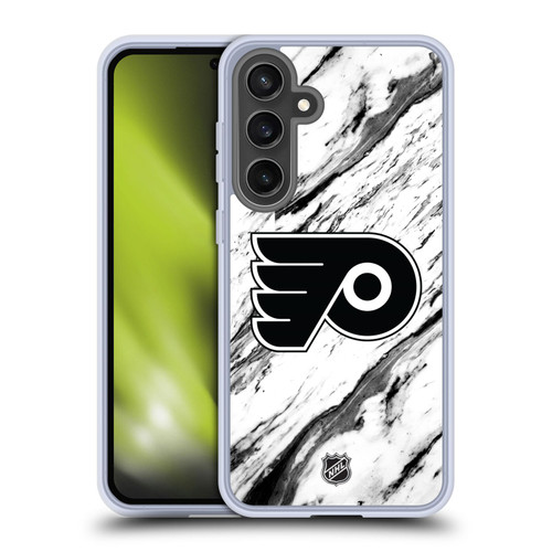 NHL Philadelphia Flyers Marble Soft Gel Case for Samsung Galaxy S24 FE