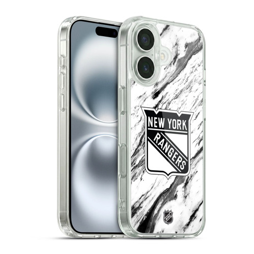 NHL New York Rangers Marble Soft Gel Case for Apple iPhone 16 & MagSafe