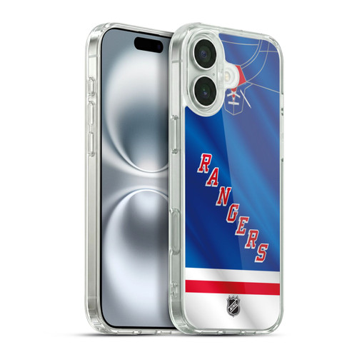 NHL New York Rangers Jersey Soft Gel Case for Apple iPhone 16 Plus & MagSafe