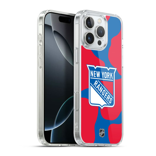 NHL New York Rangers Cow Pattern Soft Gel Case for Apple iPhone 16 Pro Max & MagSafe