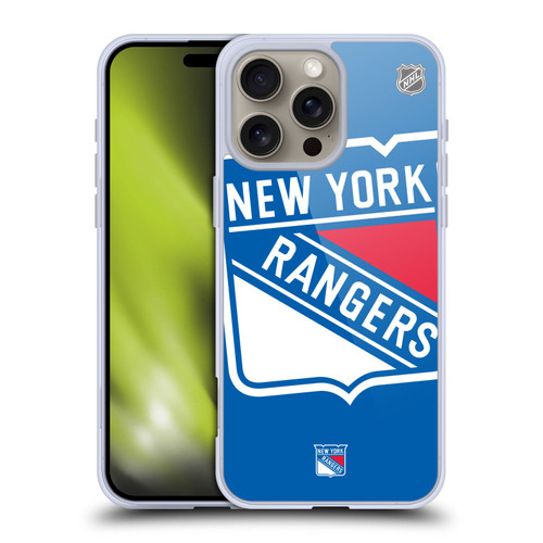 NHL New York Rangers Oversized Soft Gel Case for Apple iPhone 16 Pro Max
