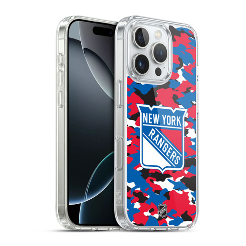 NHL New York Rangers Camouflage Soft Gel Case for Apple iPhone 16 Pro & MagSafe