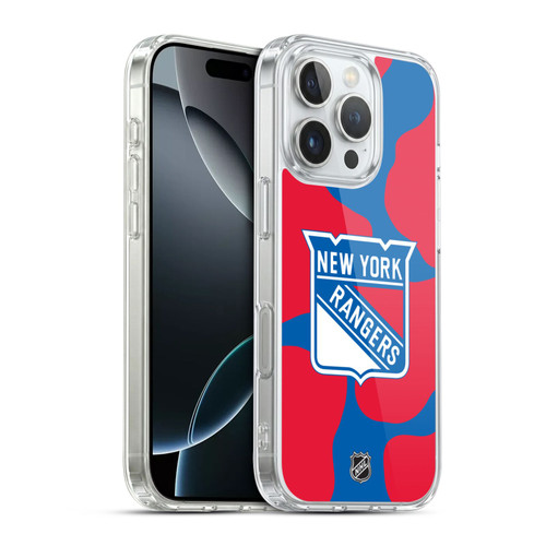 NHL New York Rangers Cow Pattern Soft Gel Case for Apple iPhone 16 Pro & MagSafe