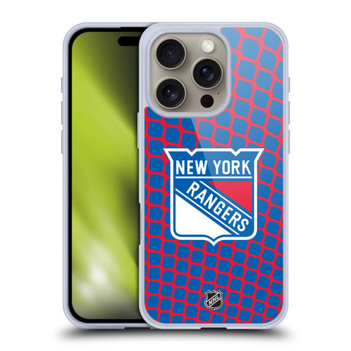 NHL New York Rangers Net Pattern Soft Gel Case for Apple iPhone 16 Pro & MagSafe