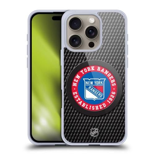 NHL New York Rangers Puck Texture Soft Gel Case for Apple iPhone 16 Pro & MagSafe