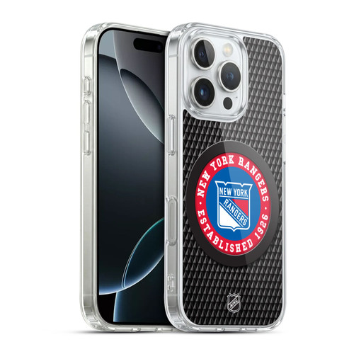 NHL New York Rangers Puck Texture Soft Gel Case for Apple iPhone 16 Pro & MagSafe