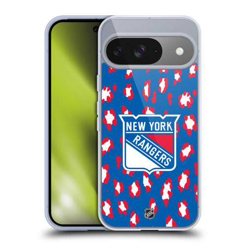NHL New York Rangers Leopard Pattern Soft Gel Case for Google Pixel 9 / Pixel 9 Pro