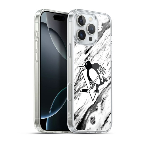 NHL Pittsburgh Penguins Marble Soft Gel Case for Apple iPhone 16 Pro Max & MagSafe