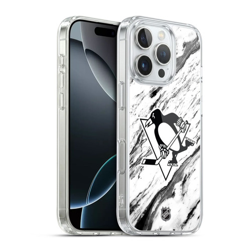 NHL Pittsburgh Penguins Marble Soft Gel Case for Apple iPhone 16 Pro & MagSafe