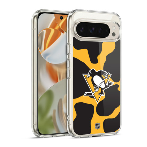 NHL Pittsburgh Penguins Cow Pattern Soft Gel Case for Google Pixel 9 / Pixel 9 Pro