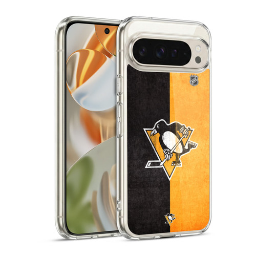 NHL Pittsburgh Penguins Half Distressed Soft Gel Case for Google Pixel 9 / Pixel 9 Pro