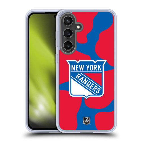 NHL New York Rangers Cow Pattern Soft Gel Case for Samsung Galaxy S24 FE