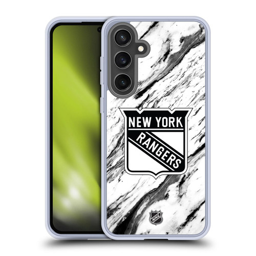 NHL New York Rangers Marble Soft Gel Case for Samsung Galaxy S24 FE & MagSafe