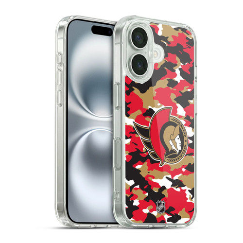 NHL Ottawa Senators Camouflage Soft Gel Case for Apple iPhone 16 & MagSafe