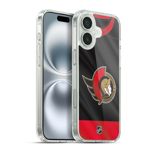NHL Ottawa Senators Jersey Soft Gel Case for Apple iPhone 16 Plus & MagSafe