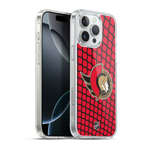 NHL Ottawa Senators Net Pattern Soft Gel Case for Apple iPhone 16 Pro Max & MagSafe
