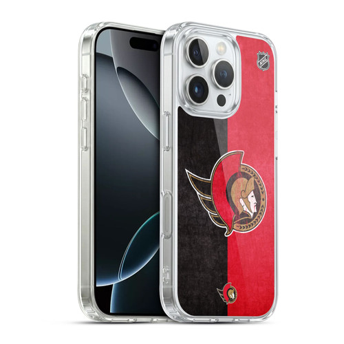 NHL Ottawa Senators Half Distressed Soft Gel Case for Apple iPhone 16 Pro & MagSafe
