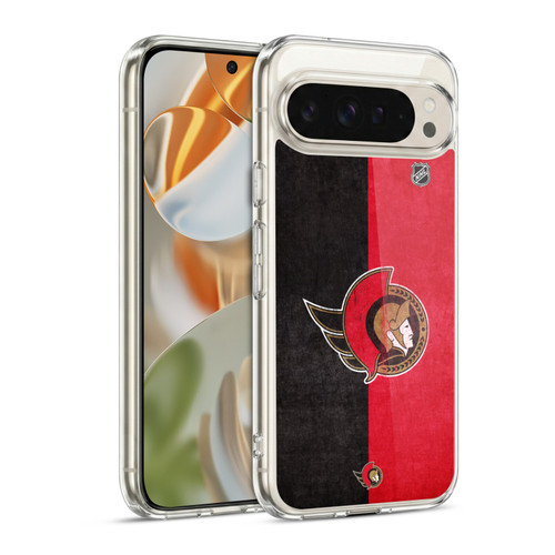 NHL Ottawa Senators Half Distressed Soft Gel Case for Google Pixel 9 / Pixel 9 Pro