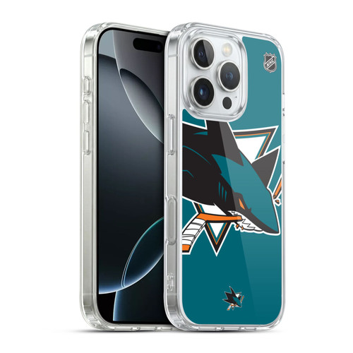 NHL San Jose Sharks Oversized Soft Gel Case for Apple iPhone 16 Pro