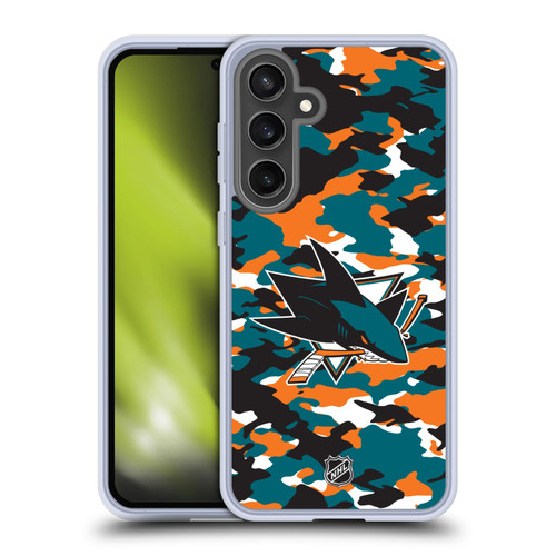 NHL San Jose Sharks Camouflage Soft Gel Case for Samsung Galaxy S24 FE