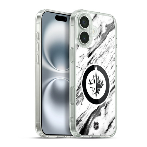 NHL Winnipeg Jets Marble Soft Gel Case for Apple iPhone 16 Plus & MagSafe