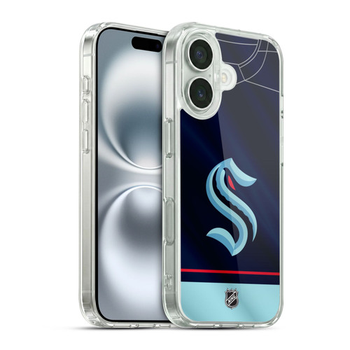 NHL Seattle Kraken Jersey Soft Gel Case for Apple iPhone 16