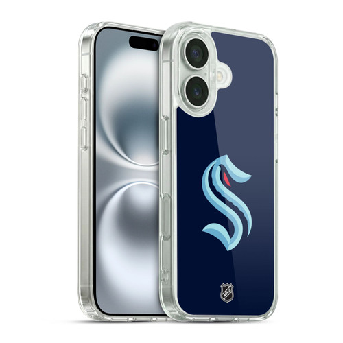 NHL Seattle Kraken Plain Soft Gel Case for Apple iPhone 16