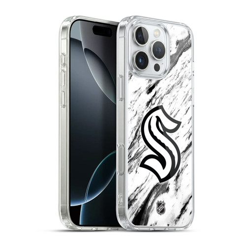 NHL Seattle Kraken Marble Soft Gel Case for Apple iPhone 16 Pro Max