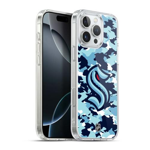 NHL Seattle Kraken Camouflage Soft Gel Case for Apple iPhone 16 Pro Max