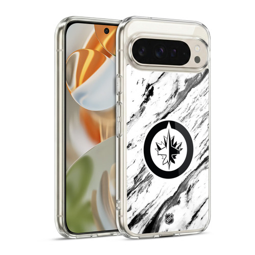 NHL Winnipeg Jets Marble Soft Gel Case for Google Pixel 9 / Pixel 9 Pro