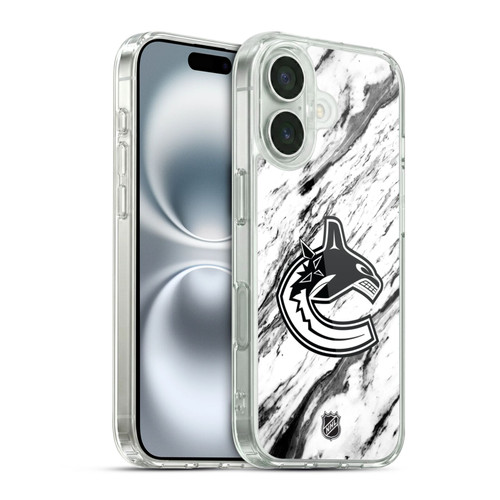 NHL Vancouver Canucks Marble Soft Gel Case for Apple iPhone 16 & MagSafe