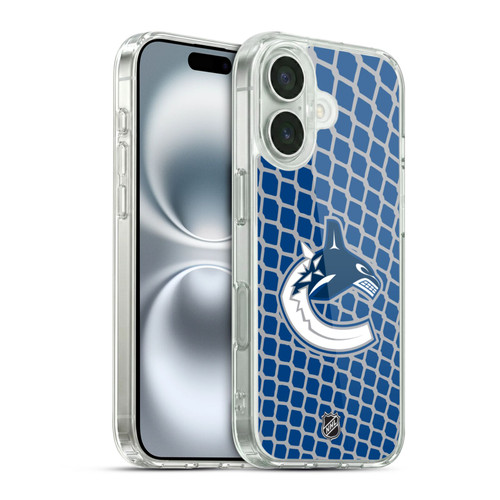 NHL Vancouver Canucks Net Pattern Soft Gel Case for Apple iPhone 16 & MagSafe