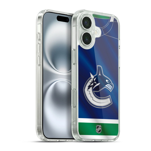 NHL Vancouver Canucks Jersey Soft Gel Case for Apple iPhone 16 Plus & MagSafe