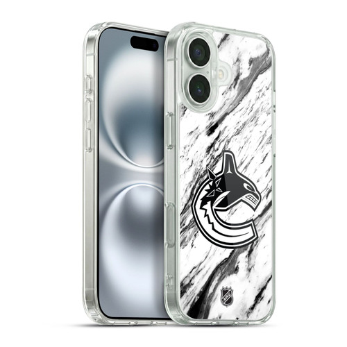 NHL Vancouver Canucks Marble Soft Gel Case for Apple iPhone 16 Plus & MagSafe