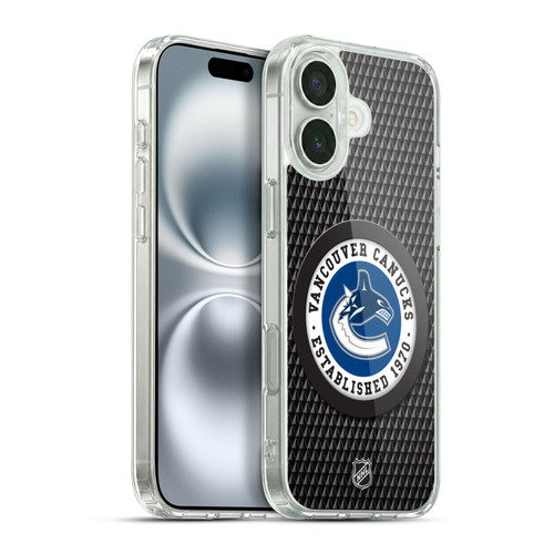 NHL Vancouver Canucks Puck Texture Soft Gel Case for Apple iPhone 16 Plus & MagSafe