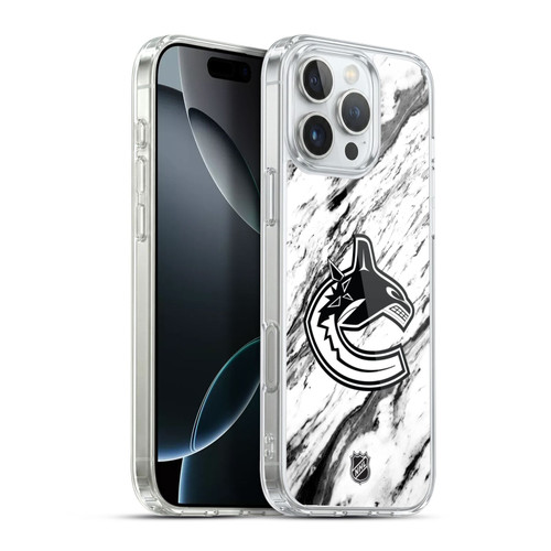 NHL Vancouver Canucks Marble Soft Gel Case for Apple iPhone 16 Pro Max & MagSafe