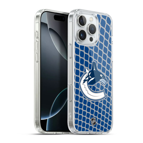 NHL Vancouver Canucks Net Pattern Soft Gel Case for Apple iPhone 16 Pro Max & MagSafe