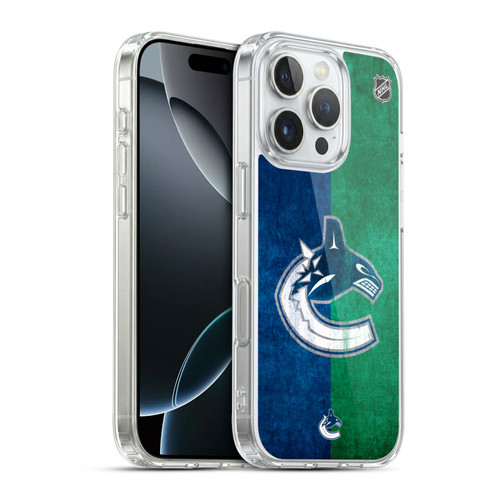 NHL Vancouver Canucks Half Distressed Soft Gel Case for Apple iPhone 16 Pro & MagSafe