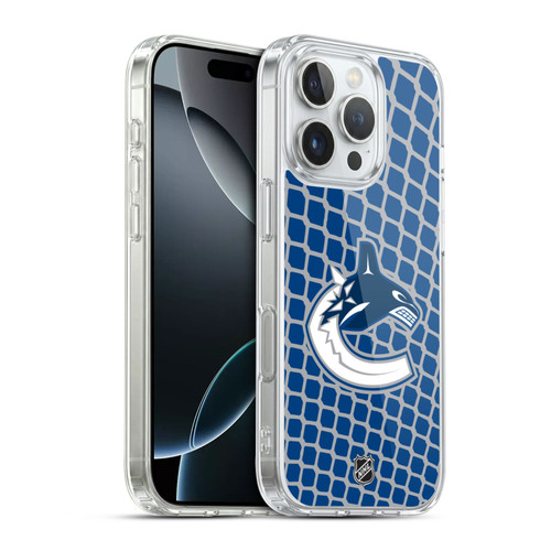 NHL Vancouver Canucks Net Pattern Soft Gel Case for Apple iPhone 16 Pro & MagSafe