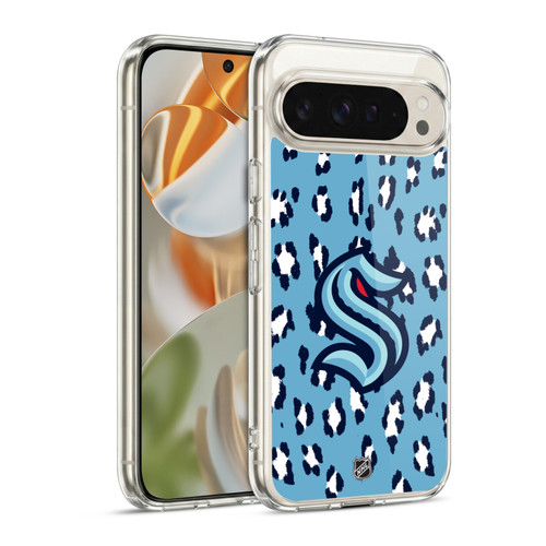 NHL Seattle Kraken Leopard Pattern Soft Gel Case for Google Pixel 9 / Pixel 9 Pro