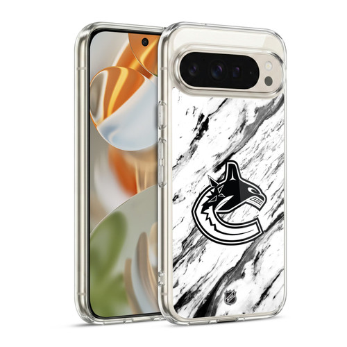 NHL Vancouver Canucks Marble Soft Gel Case for Google Pixel 9 / Pixel 9 Pro