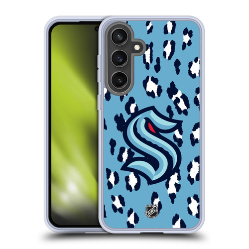 NHL Seattle Kraken Leopard Pattern Soft Gel Case for Samsung Galaxy S24 FE