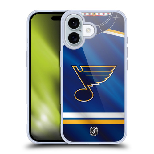 NHL St Louis Blues Jersey Soft Gel Case for Apple iPhone 16 & MagSafe